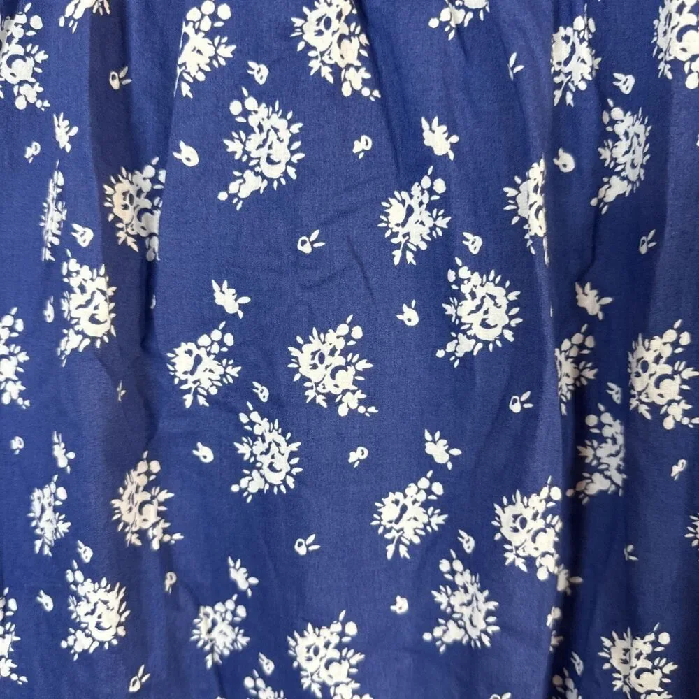 J. Crew Blue Floral Blouse Size XL Preowned - Picture 12 of 15